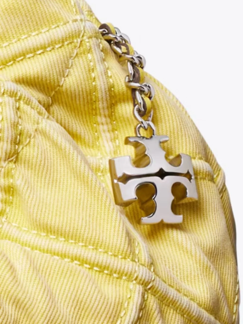 NWT TORY BURCH mini Fleming denim soft hobo bag.